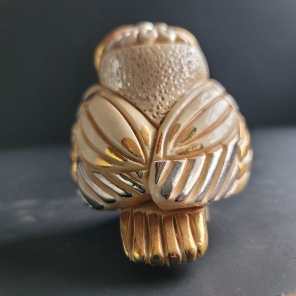 Rinconada Snowy Owl Gold Silver  Accents Figurine De Rosa  Uruguay Limited Ed. - Picture 11 of 15